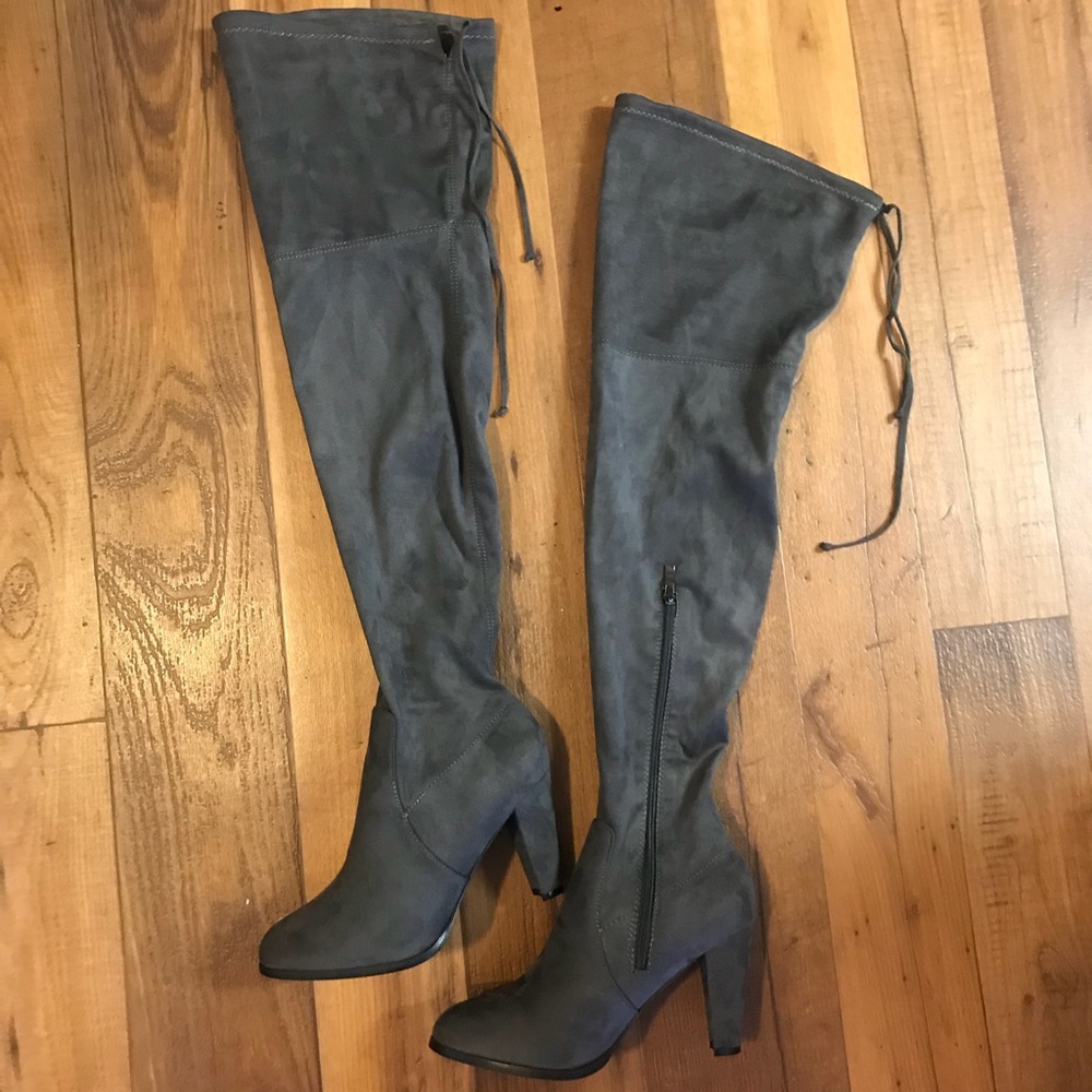 Catherine Malandrino Gray Over the Knee Boots